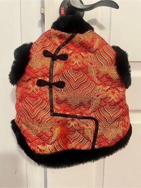 100% Cotton Chinese Tang Suit Pet Vest Size Large